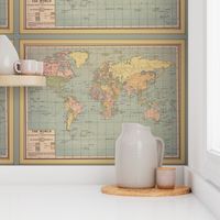 World vintage map, large (yard)