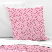 Bamboo Chinoiserie Lattice in Light Pink + Bubblegum Pink