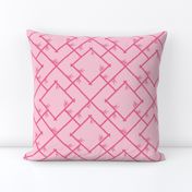 Bamboo Chinoiserie Lattice in Light Pink + Bubblegum Pink