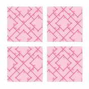 Bamboo Chinoiserie Lattice in Light Pink + Bubblegum Pink