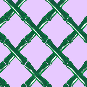 Bamboo Lattice in Lilac Bloom *NON-REPEAT BY THE YARD*