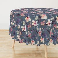 Butterflies and Hibiscus Flowers - a painted pattern - large print