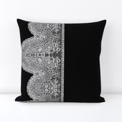 Victorian Lace Swag ~ White on Black