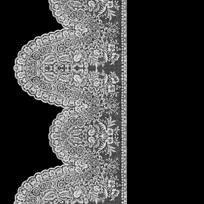 Victorian Lace Swag ~ White on Black