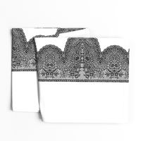 Victorian Lace Swag ~ Black on White