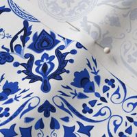 Sweet Ramona ~ Folk Art Tile ~ Provence Blue and White