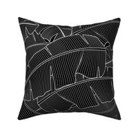 Banana Palm leaves: Bg Black - 200%size