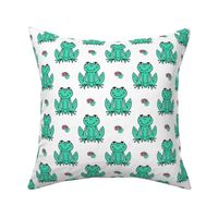 Happy Frogs - Light Jade/White by Andrea Lauren