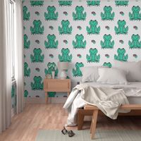 Happy Frogs - Light Jade/White by Andrea Lauren