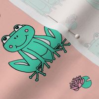 Happy Frogs - Light Jade/Pale Pink by Andrea Lauren