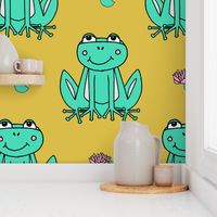 Happy Frogs - Light Jade/Mustard by Andrea Lauren