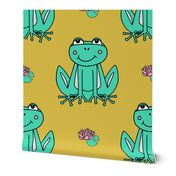 Happy Frogs - Light Jade/Mustard by Andrea Lauren