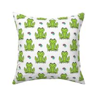 Happy Frogs - Lime Green/White by Andrea Lauren