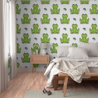 Happy Frogs - Lime Green/White by Andrea Lauren