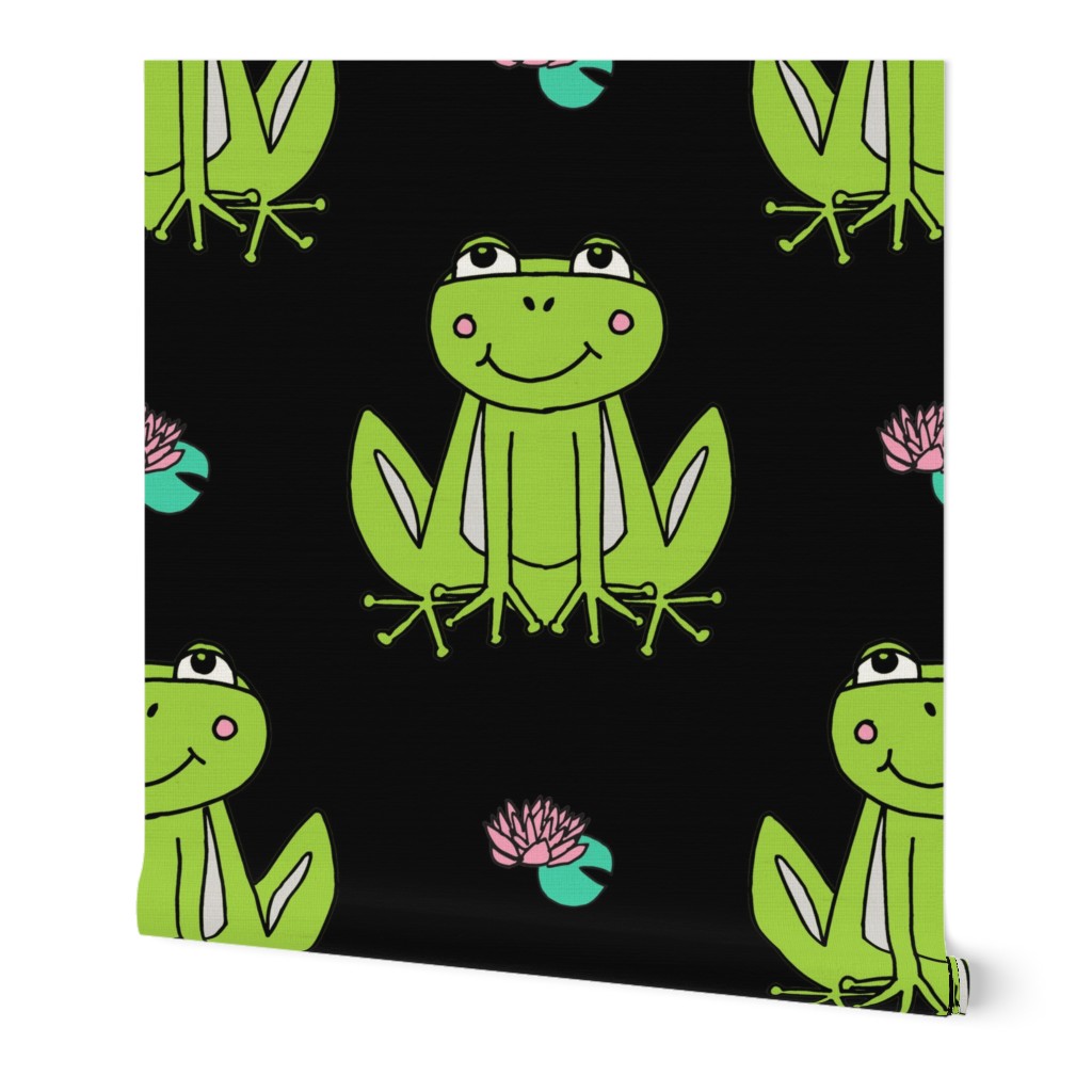 Happy Frogs - Lime Green/Black by Andrea Lauren