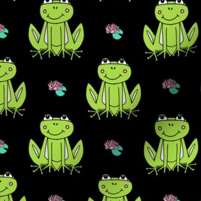 Happy Frogs - Lime Green/Black by Andrea Lauren