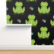 Happy Frogs - Lime Green/Black by Andrea Lauren