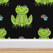 Happy Frogs - Lime Green/Black by Andrea Lauren