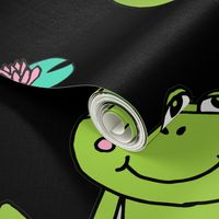 Happy Frogs - Lime Green/Black by Andrea Lauren