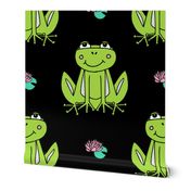 Happy Frogs - Lime Green/Black by Andrea Lauren