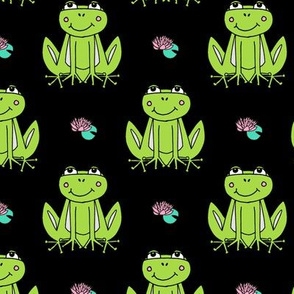 Happy Frogs - Lime Green/Black by Andrea Lauren