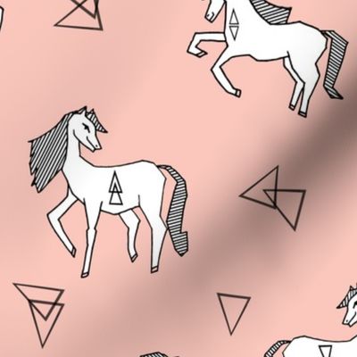 horse // pink triangle horse horses kids baby girls