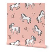 horse // pink triangle horse horses kids baby girls