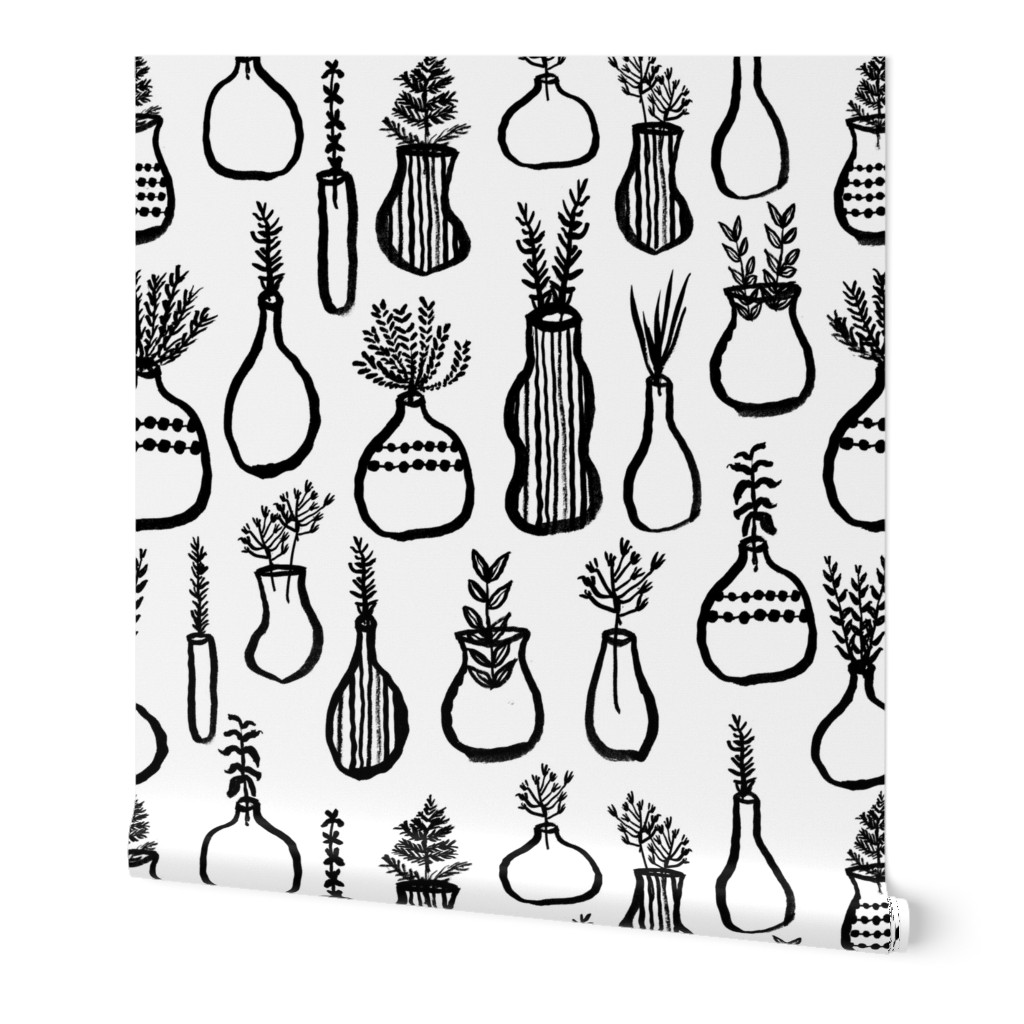 Herb Garden - Black and White by Andrea Lauren 