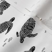 Sea Turtle - Black and White by Andrea Lauren 