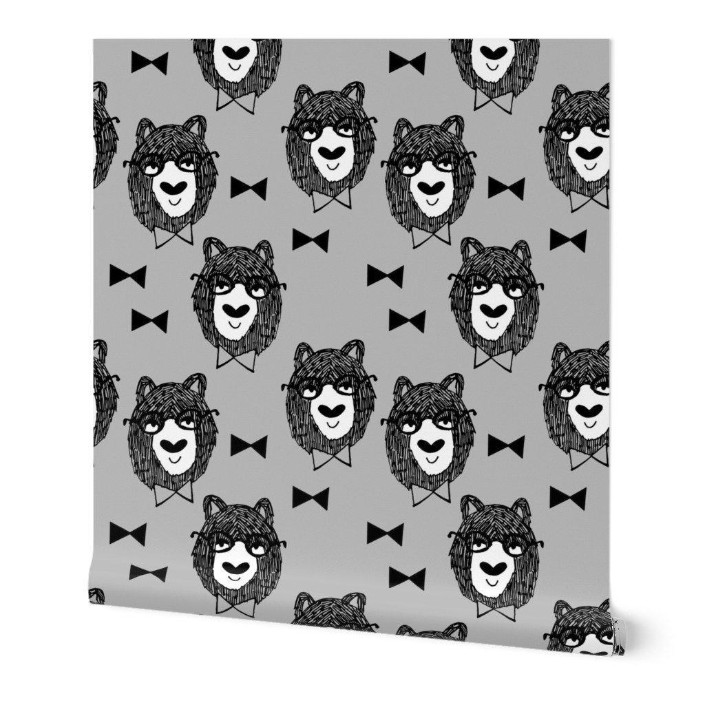 Bowtie Bear - Slate Grey by Andrea Lauren