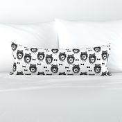 bowtie bear // black and white bear fabric andrea lauren design bears nursery baby fabric