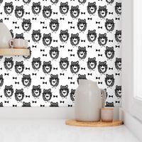 bowtie bear // black and white bear fabric andrea lauren design bears nursery baby fabric