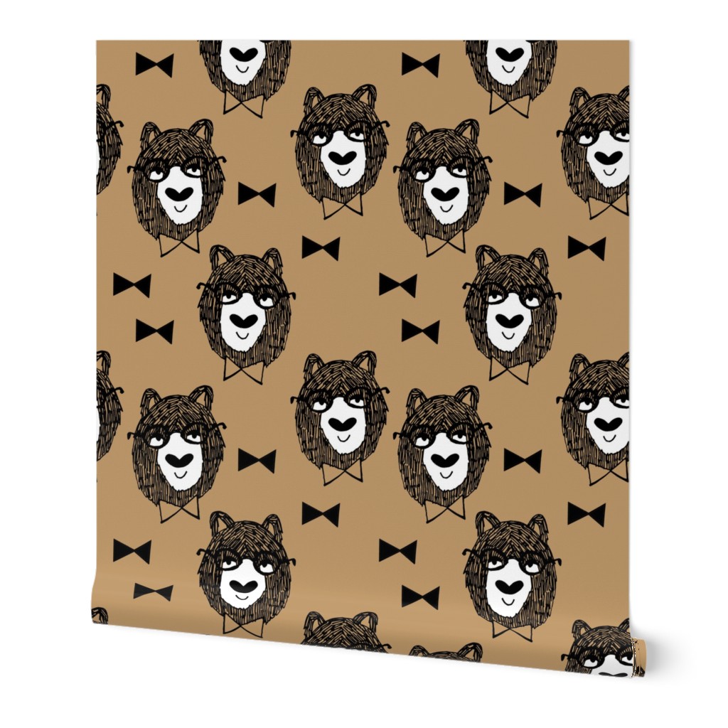 bowtie bear // brown fabric nursery baby fabric andrea lauren design