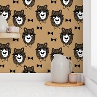 bowtie bear // brown fabric nursery baby fabric andrea lauren design