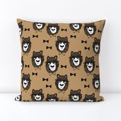 bowtie bear // brown fabric nursery baby fabric andrea lauren design