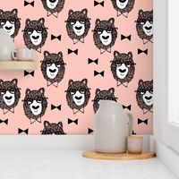 bowtie bear // pink bear fabric bowtie bears fabric bear nursery pink fabric andrea lauren