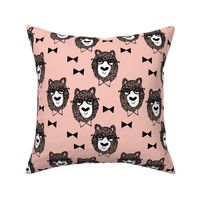 bowtie bear // pink bear fabric bowtie bears fabric bear nursery pink fabric andrea lauren