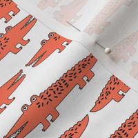 alligator // orange alligator fabric cute alligators design best alligators fabric crocodiles tropical zoo animals