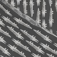 alligator // grey alligators fabric grey charcoal gator crocodile design cute reptiles fabric