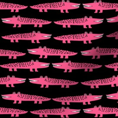 alligator // alligator pink crocodile fabric reptiles fabric nursery girls gator girl cute animals fabric