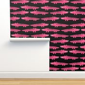 alligator // alligator pink crocodile fabric reptiles fabric nursery girls gator girl cute animals fabric