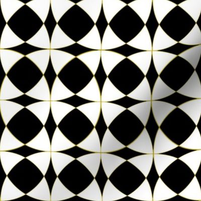 Black,White and Fake Gold Trendy Mosaic