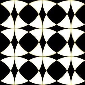 Black,White and Fake Gold Trendy Mosaic