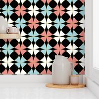 Pink, White, and Blue Trendy Mosaic
