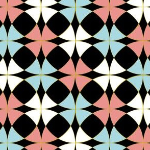 Pink, White, and Blue Trendy Mosaic