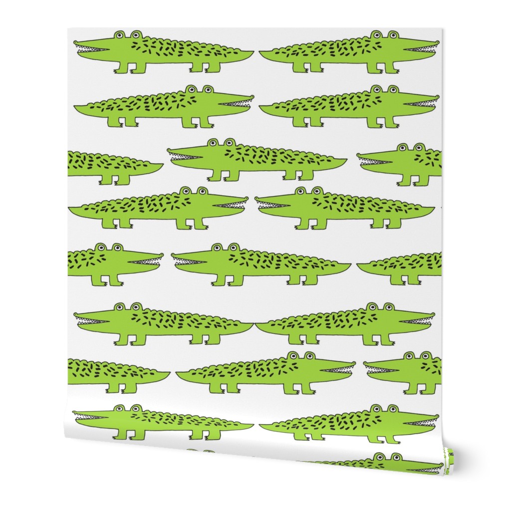 alligator // lime green gator fabric reptile alligator fabric nursery kids boys reptiles