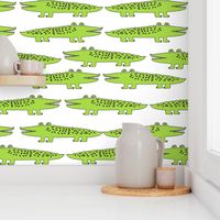 alligator // lime green gator fabric reptile alligator fabric nursery kids boys reptiles