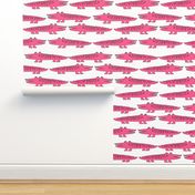 alligator // pink alligators fabric cute alligator design cute reptiles fabric pink gator girl