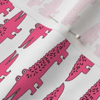 alligator // pink alligators fabric cute alligator design cute reptiles fabric pink gator girl