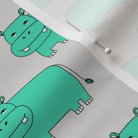 Happy Hippo - Light Grey/Light Jade by Andrea Lauren